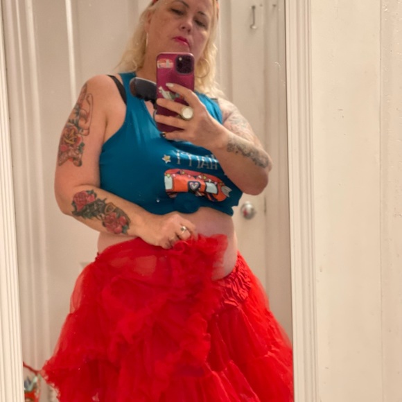 Plus size red tu tu crinoline 1x to 2x - Picture 9 of 15